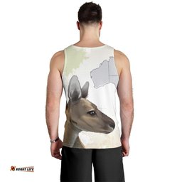 Men Tank Top - Kangaroo Mens Tank Australia Map