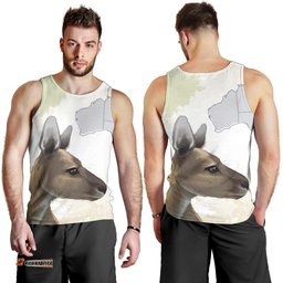 Men Tank Top - Kangaroo Mens Tank Australia Map