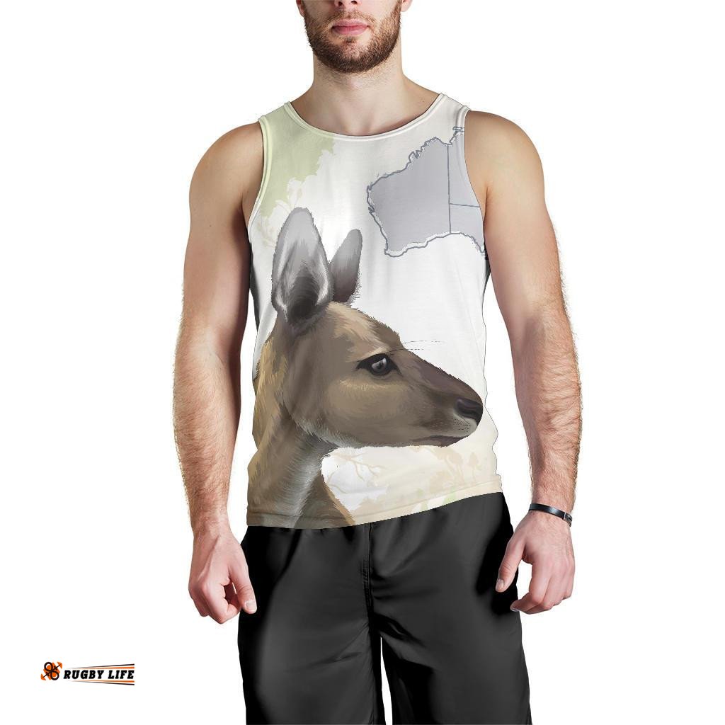 Men Tank Top - Kangaroo Mens Tank Australia Map