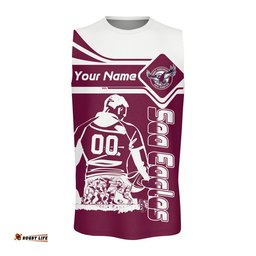 Manly Warringah Sea Eagles Oneck Tank Top Personalized Pentagon Style- NRL