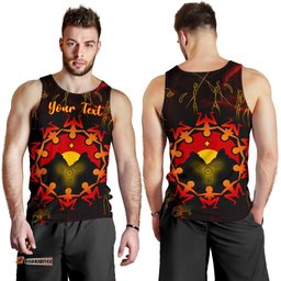 Custom Aboriginal Men's Tank Top - Australia Map and Indigenous Flag