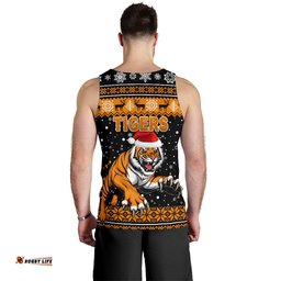 Wests Christmas Men's Tank Top Tigers Unique Vibes - Black