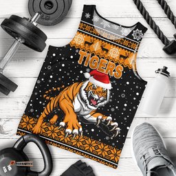 Wests Christmas Men's Tank Top Tigers Unique Vibes - Black
