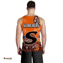 Perth Scorchers Men Tank Top Cricket Indigenous Aboriginal Lizard Version