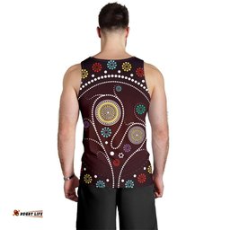 Men Tank Top - Aboriginal Dot Painting Mens Tank Tree