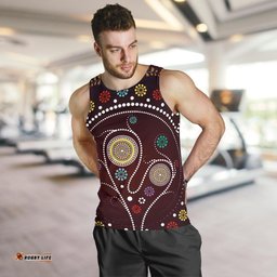 Men Tank Top - Aboriginal Dot Painting Mens Tank Tree