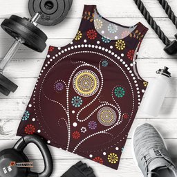 Men Tank Top - Aboriginal Dot Painting Mens Tank Tree