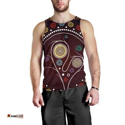 Men Tank Top - Aboriginal Dot Painting Mens Tank Tree