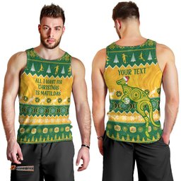 Personalised Australia Soccer Christmas Men Tank Top All I Want For Xmas Is Matildas