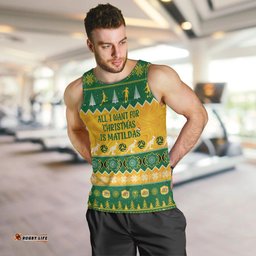 Personalised Australia Soccer Christmas Men Tank Top All I Want For Xmas Is Matildas