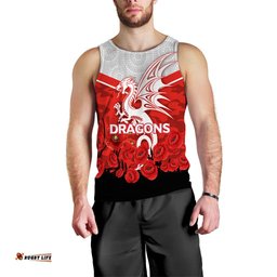 Dragons Anzac Day Men Tank Top - Indigenous Art -