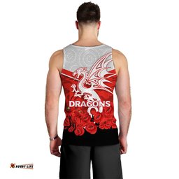 Dragons Anzac Day Men Tank Top - Indigenous Art -
