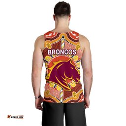 Brisbane Men Tank Top Broncos Indigenous Warm Vibes