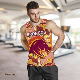 Brisbane Men Tank Top Broncos Indigenous Warm Vibes