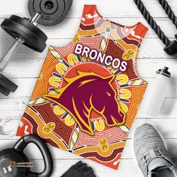 Brisbane Men Tank Top Broncos Indigenous Warm Vibes