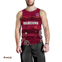 QLD Maroons Rugby Men Tank Top Indigenous