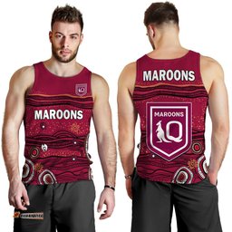 QLD Maroons Rugby Men Tank Top Indigenous