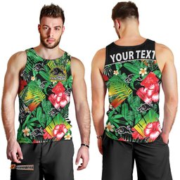 (Custom Personalised) Panthers Rugby Men Tank Top Fashion Tropical Jungle Flowers