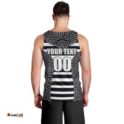 AFL - Magpies Men Tank Top Mix Dot Aboriginal