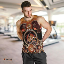 Personalised Australian Astrology Men Tank Top Aboriginal Emu Zodiac Sign