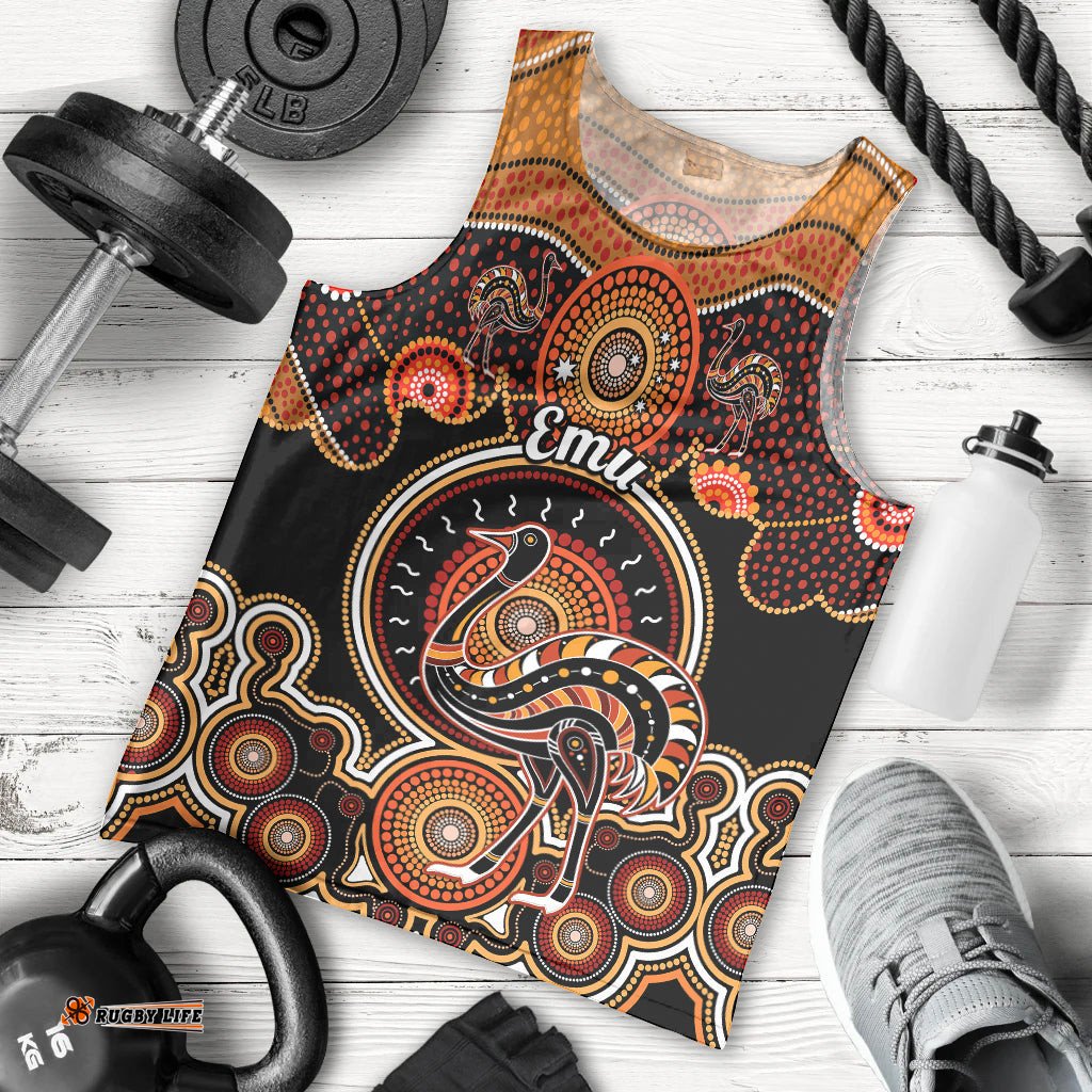Personalised Australian Astrology Men Tank Top Aboriginal Emu Zodiac Sign