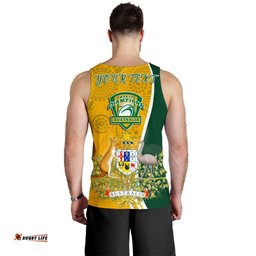 Personalised Men's Tank Top - Australia Coat Of Arm In Rugby Style