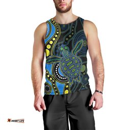 Aboriginal Turtle Men Tank Top Blue Style