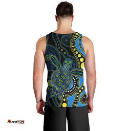 Aboriginal Turtle Men Tank Top Blue Style