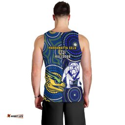 Bulldogs Mix Parramatta Eels Rugby Men Tank Top Aboriginal Version