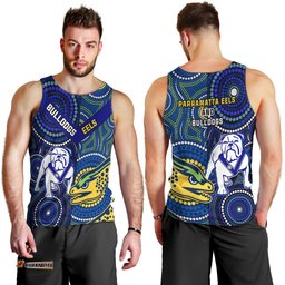 Bulldogs Mix Parramatta Eels Rugby Men Tank Top Aboriginal Version