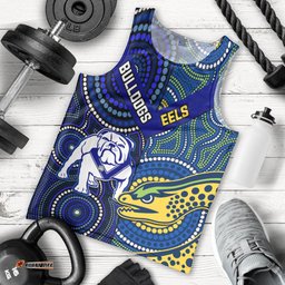 Bulldogs Mix Parramatta Eels Rugby Men Tank Top Aboriginal Version