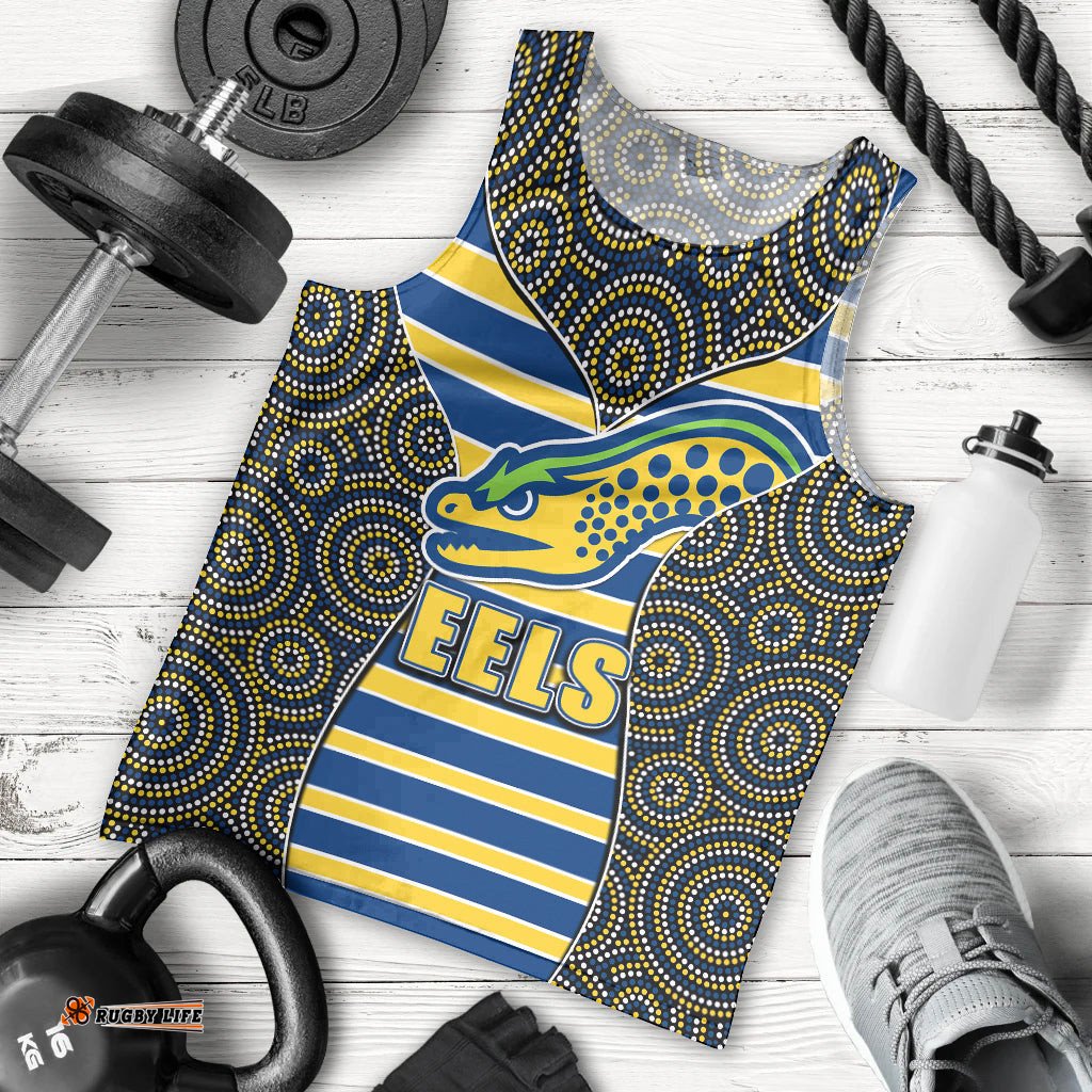 NRL - Eels Men Tank Top Mix Dot Aboriginal