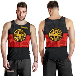 Personalised Aboriginal Men's Tank Top - Aussie Indigenous Flag
