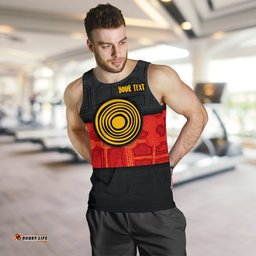 Personalised Aboriginal Men's Tank Top - Aussie Indigenous Flag