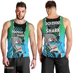 NRL Combine Rabbitohs and Shark Men Tank Top Sporty Style