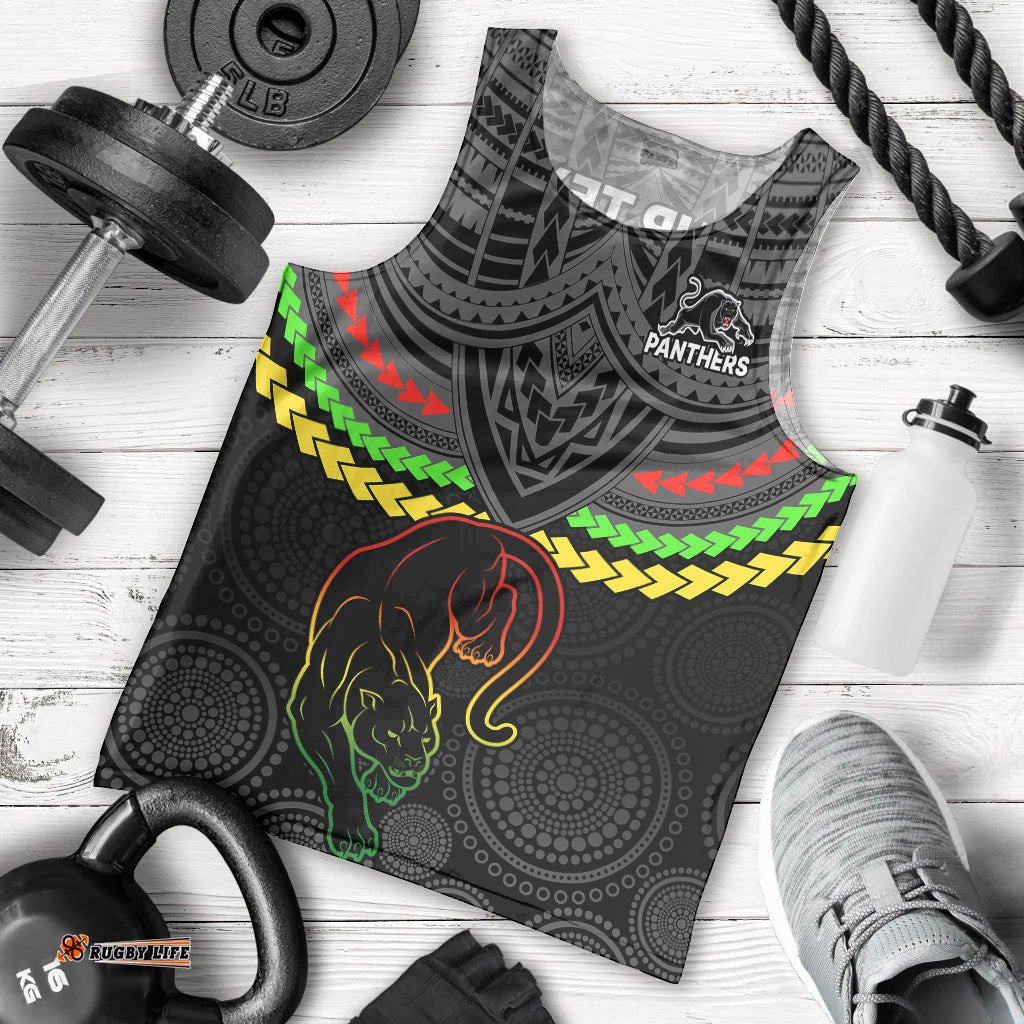 Custom Panthers Rugby Men Tank Top Polynesian and Aboriginal Vibe