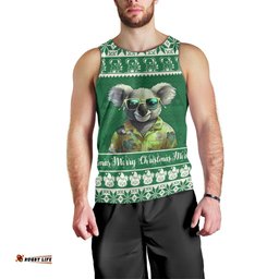 Personalised Australia Koala Christmas Men Tank Top Santa Koala Stay Cool