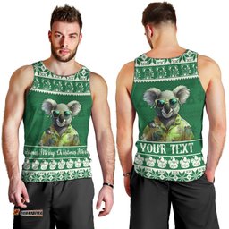 Personalised Australia Koala Christmas Men Tank Top Santa Koala Stay Cool