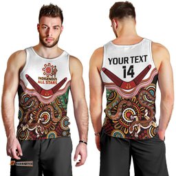 (Custom Text And Number) Australia Indigenous Rugby Men Tank Top All Stars Aussie Snake And Lizard
