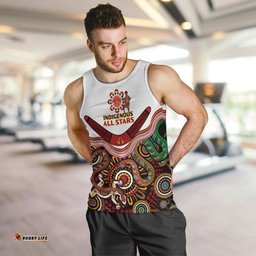 (Custom Text And Number) Australia Indigenous Rugby Men Tank Top All Stars Aussie Snake And Lizard