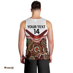 (Custom Text And Number) Australia Indigenous Rugby Men Tank Top All Stars Aussie Snake And Lizard