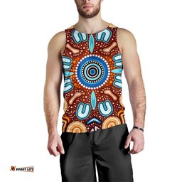 Aboriginal Men's Tank Top - Indigenous Circle Dot Painting Ver02