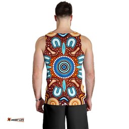 Aboriginal Men's Tank Top - Indigenous Circle Dot Painting Ver02