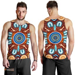 Aboriginal Men's Tank Top - Indigenous Circle Dot Painting Ver02