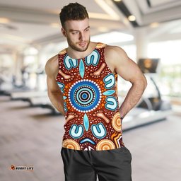 Aboriginal Men's Tank Top - Indigenous Circle Dot Painting Ver02