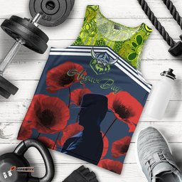 Raiders Rugby Men Tank Top Anzac Day Lest We Forget