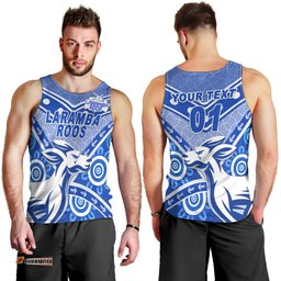 (Custom Personalised) Laramba Roos Football Club Men Tank Top Kangaroos Indigenous Style, Custom Text And Number