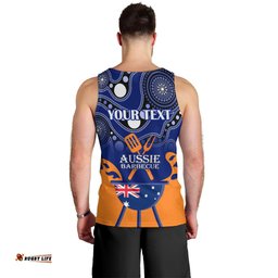Personalised Australia Barbecue Men Tank Top Aussie Lovers BBQ Indigenous Version