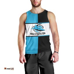 (Custom Text And Number) NRL Sharks Men Tank Top Mix Jersey