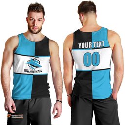 (Custom Text And Number) NRL Sharks Men Tank Top Mix Jersey